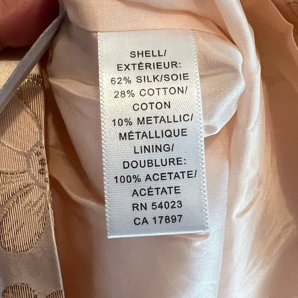 Banana Republic Pink Gold Metallic Silk Brocade Floral Pencil Skirt - Picture 11 of 13